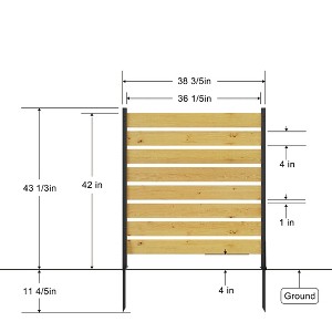 Cesicia 55"x38.5"W (2 Panels) Privacy Wood Fence for Pool Equipment Enclosure, Trash Can Enclosures, Air Conditioner Fence - 1 of 4