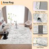 Machine Washable Vintage Floral Rug - Low Pile Non-Slip & Stain Resistant Carpet , Beige 5x7 - 3 of 4