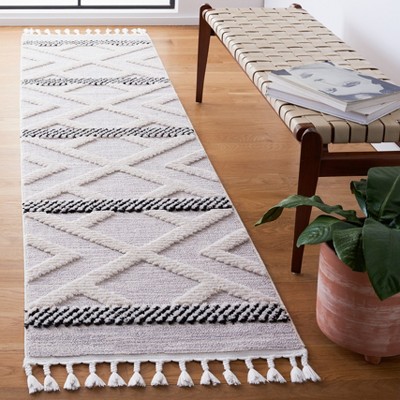 Marrakesh Gray and Ivory Wool Runner Rug