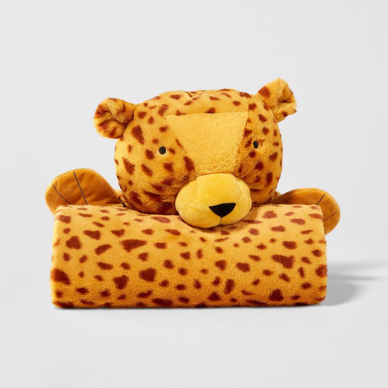 Cheetah Sensory Friendly Kids&#39; Hooded Blanket - Pillowfort&#8482;, 4 of 6