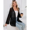 Coolmee Women Crochet Lightweight Cardigan Open Front Long Sleeve Below Hip Hollow Out Cardigans - 3 of 4