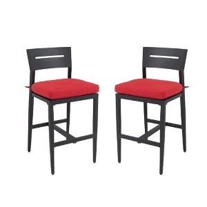 Lyngins Anti-scratch Bar Stools Set of 2,Counter Stools with Tapered Legs,Aluminum Counter Height Stools For Kitchen - 1 of 4