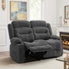 VEVOR Loveseat Recliner Sofa, Manual Reclining Couch with Heating and Massage, Soft Corduroy Recliner Sofa with USB Ports, Cup Holders ,Grey - 2 of 4