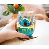 Silver Buffalo Disney Lilo & Stitch Hawaiian Flowers Teardrop Stemless Wine Glass | 20 Ounces - 3 of 4