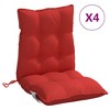 vidaXL Lowback Chair Cushions 4 pcs Red Oxford Fabric - 2 of 4