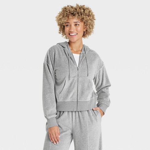 Women's Leisure Studio Velour Hoodie Sweatshirt - Universal Thread™ - image 1 of 4