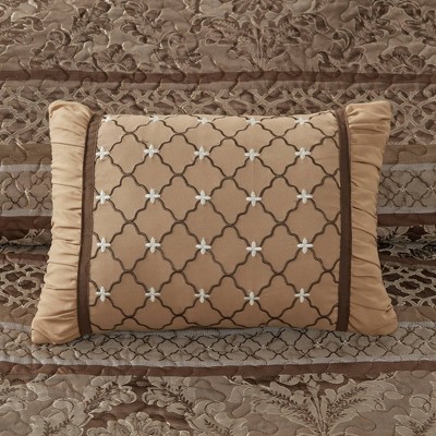 Brown Queen Reversible Jacquard Bedspread Set