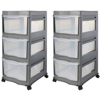 Sterilite Home 3 Drawer Wide Storage Cart Portable Container w/Casters (2  Pack), 1 Piece - Fred Meyer