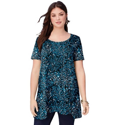 Roaman's Women's Plus Size Ultimate Scoopneck Swing Tunic