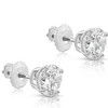 Pompeii3 1Ct TW Round 14K White or Yellow Gold Diamond Screwback Studs Earrings Certified - 2 of 4