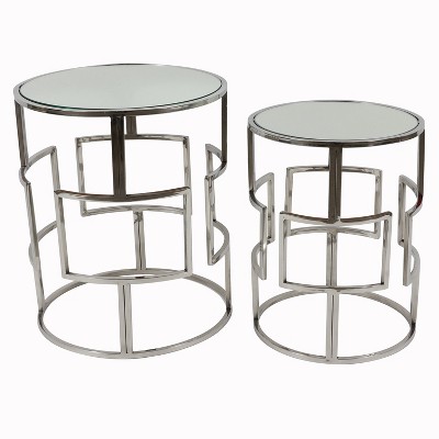 Mirrored Nesting Tables Silver - Décor Therapy