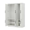 Keloyid White Wood 47.25 in. Armoire with 6 Doors - 4 of 4