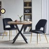 Kumasinova Luxury Velvet Dining Chairs with Metal Legs,Set of 2/4,Chic Armless Accent Chairs with Hollow Back for Kitchen&Dining Room,350lbs Max - 4 of 4