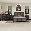 VYNXARIA Black Farmhouse Queen Size 4-Piece Bedroom Set with Platform Bed, Nightstands, and Dresser - 2 of 4