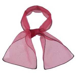 Allegra K Women's Transparent Skinny Solid Color Lightweight Organza Scarf Neckerchief - 1 of 4
