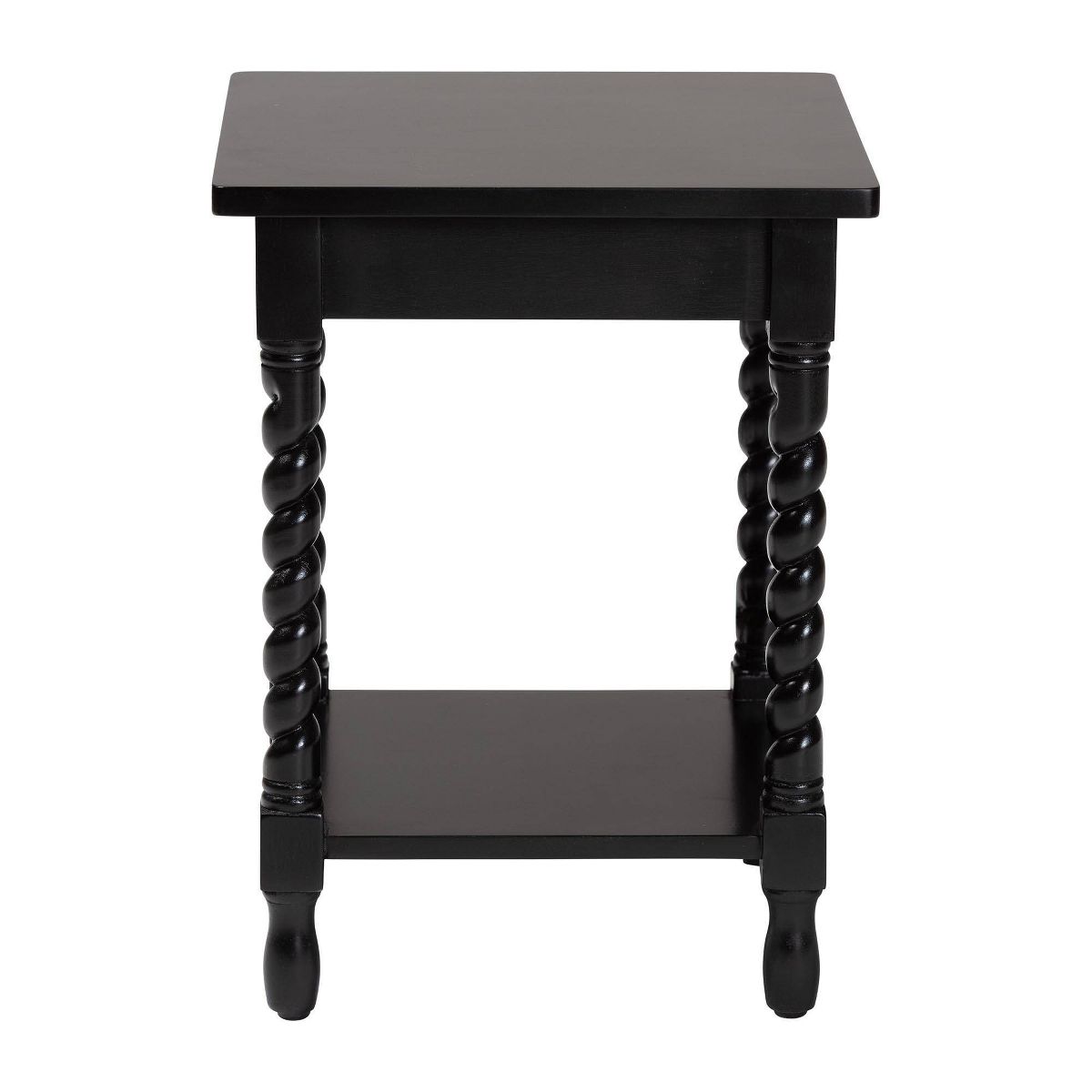 Baxton Studio Niklas Nightstand with Twisted Legs Black - thumbnail 4