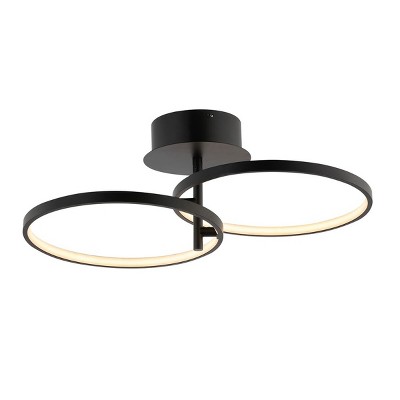 Reyah Matte Black Aluminum LED Flush Mount Light
