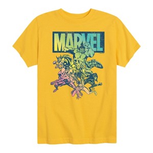 Boys' - Marvel - Avengers Group Rainbow Short Sleeve Graphic T-Shirt - 1 of 4