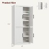 Tall Kitchen Pantry, Wood Pantry Storage Cabinet with 4 Doors & Adjustable Shelves, Farmhouse Freestanding Pantry Cupboard & Large Storage Space - 2 of 4