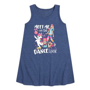 JoJo Siwa Meet Me On The Dance Floor Graphic Sleeveless Aline Dress - Heather Navy - 2T - 1 of 3