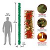 National Tree Company Pre-Lit Artificial Christmas Garland, Green, Evergreen, White Lights,Pine Cones, Ornaments, Poinsettia Flowers, Plug In,9 Feet - 4 of 4
