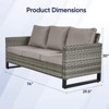 Buenhomino Outdoor Patio Furniture - Wicker Sofa with Removable Cushion, 3 Seater Rattan Couch with Deep Seat for Balcony Deck Backyard - 3 of 4