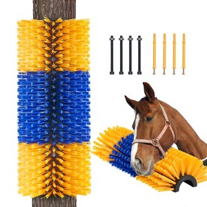 VEVOR Livestock Scratching Brush, Horse Brush with 2 Screws, 20  x 7.5 in Cow Scratcher, for Back Itch Relief & Keep Cleaning, Blue&Yellow - 1 of 4