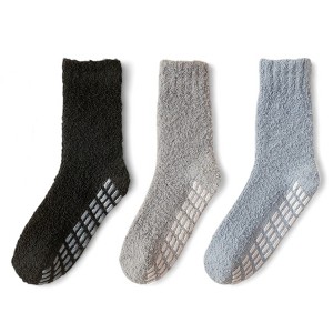 Alilang Women's 3-Pack Anti-Slip Fuzzy Grip Socks for Cozy Indoor Comfort - 1 of 4