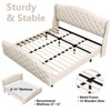 Queen Bed Frame with Headboard and Footboard, Upholstered Velvet Wingback Platform Bed, No Box Spring Needed, 800LB Capacity - 3 of 4