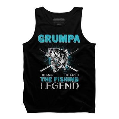 Men's Design By Humans Grumpa Man Myth Fishing Legend By HoangCathrine Tank Top