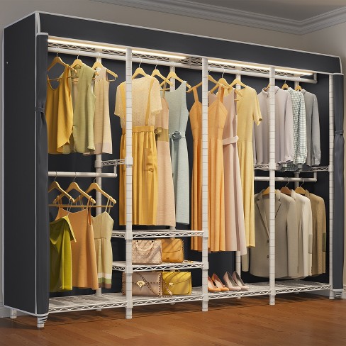 Vipek V40l Covered Clothes Rack With Dimmable Led Lights, Clothing Rack ...