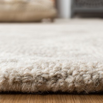 Ivory and Beige Hand-Tufted Wool Runner Rug