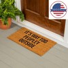 28" x 16" Nature Coir Mat, It's way too peopley - 4 of 4