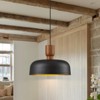 LLHZSY Black Pendant Light 12 1/5" Wide Mid Century Modern Hammered Arc Shade for Dining Room Kitchen Entryway Bedroom - 2 of 4