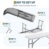 Coucheta 6-Foot Portable Folding Bench 2-Pack, Heavy-Duty HDPE Outdoor Bench Seat with Carrying Handle, Foldable Bench for Picnic, Camping, Party - 4 of 4