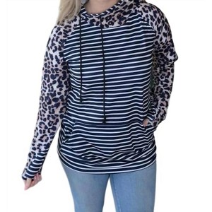 Women's Leopard & Striped Double Hoodie - Shirley Stone - 1 of 3