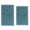 Bell Flower Collection Tufted Bath Rugs, Extra Soft and Absorbent, Non-Slip Bath Mats, Machine Washable Bath Mats, and Tub, 2 Piece Set(M+L), Blue - 2 of 4