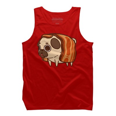 Men's Design By Humans Puglie Bacon Strip By Puglie Tank Top