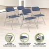 National Public Seating 2200 Series Deluxe Fabric Upholstered 2" Cushion Double Hinge Indoor Outdoor Dining/Office Folding Chair, Blue/Grey, 4 Pack - 3 of 4