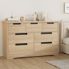 Yellow 7 Drawer Dresser in Natural Oak Modern Wooden Storage Cabinet with Embedded Handles for Bedroom Living Room Nursery and Entryway - 4 of 4