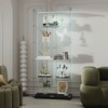 Racxily Tempered Glass Display Cabinet, Wine Cabinet, Storage Cabinet, File Cabinet with LED, Lock on Door, Tempered Glass Top, Casters at Bottom - 4 of 4
