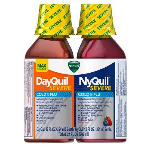 Vicks DayQuil And NyQuil Severe Cold & Flu Relief Liquid ...