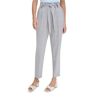 Calvin Klein Womens Belted Plaid Dress Pants - 1 of 1