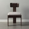 Set of 2 Modern Upholstered Armless Dining Chairs with Fabric Seat and Brown Wood Legs,Mid-Century Accent Side Chairs-The Pop Home - 3 of 4