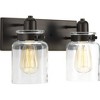Progress Lighting Calhoun 2-Light Bath & Vanity, Steel, Antique Bronze, Clear Glass Shade - 3 of 4