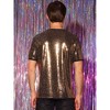 Lars Amadeus Men's Short Sleeves Crew Neck Nightclub Party Sequin T-Shirts - 3 of 4