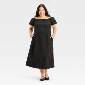 Women's Puff Short Sleeve Maxi Dress - A New Day™ - 1 of 3