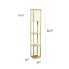 Simple Designs Three Shelf Etagere Floor Lamp Tan - 3 of 4