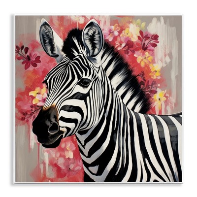Stupell Industries Zebra with Pink Flowers Wall Plaque Art