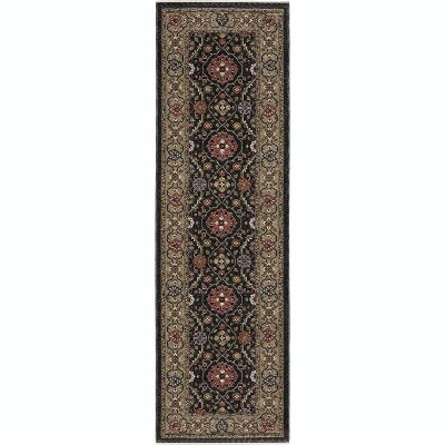 Oriental Weavers Hastings HA07D Charcoal / Pink Indoor Area Rug - 2'3" x 7'6"